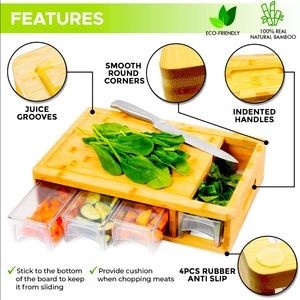 Multi Functional Bamboo Cutting Board - Brand New!